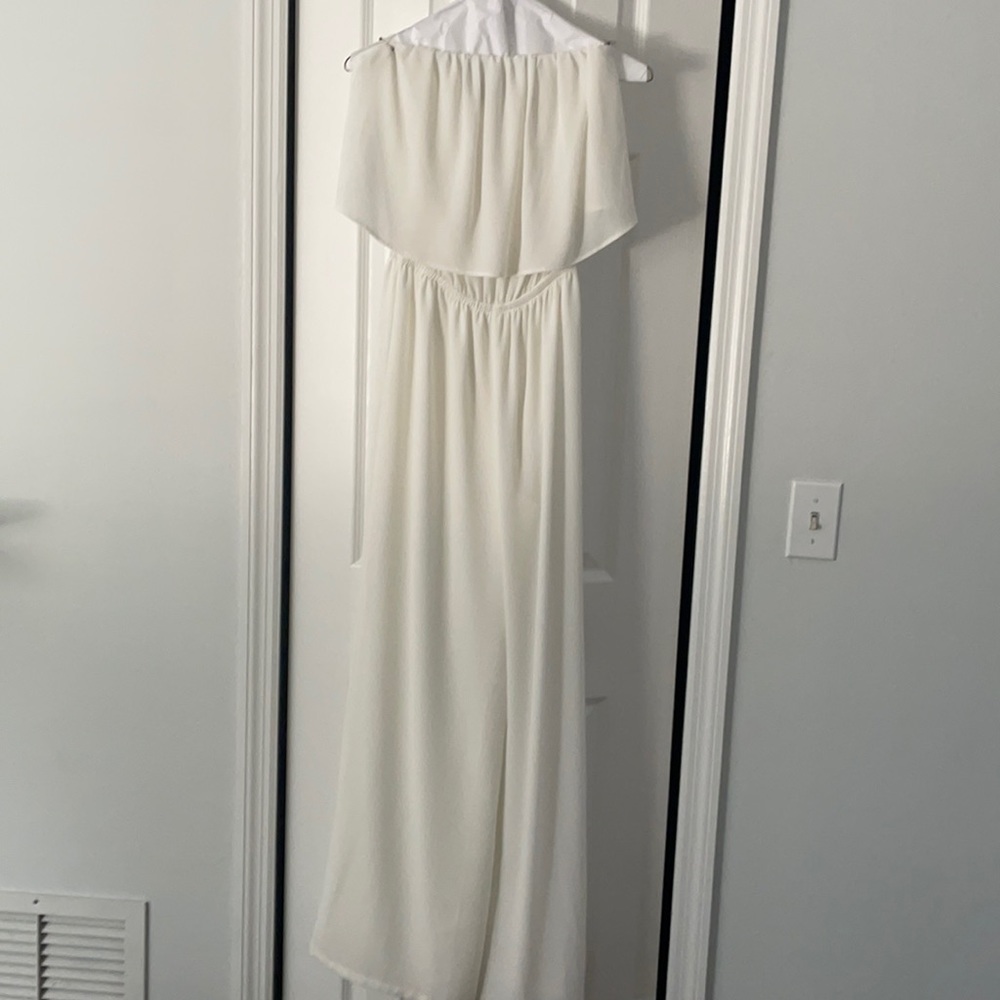 VICI White Strapless Jumpsuit